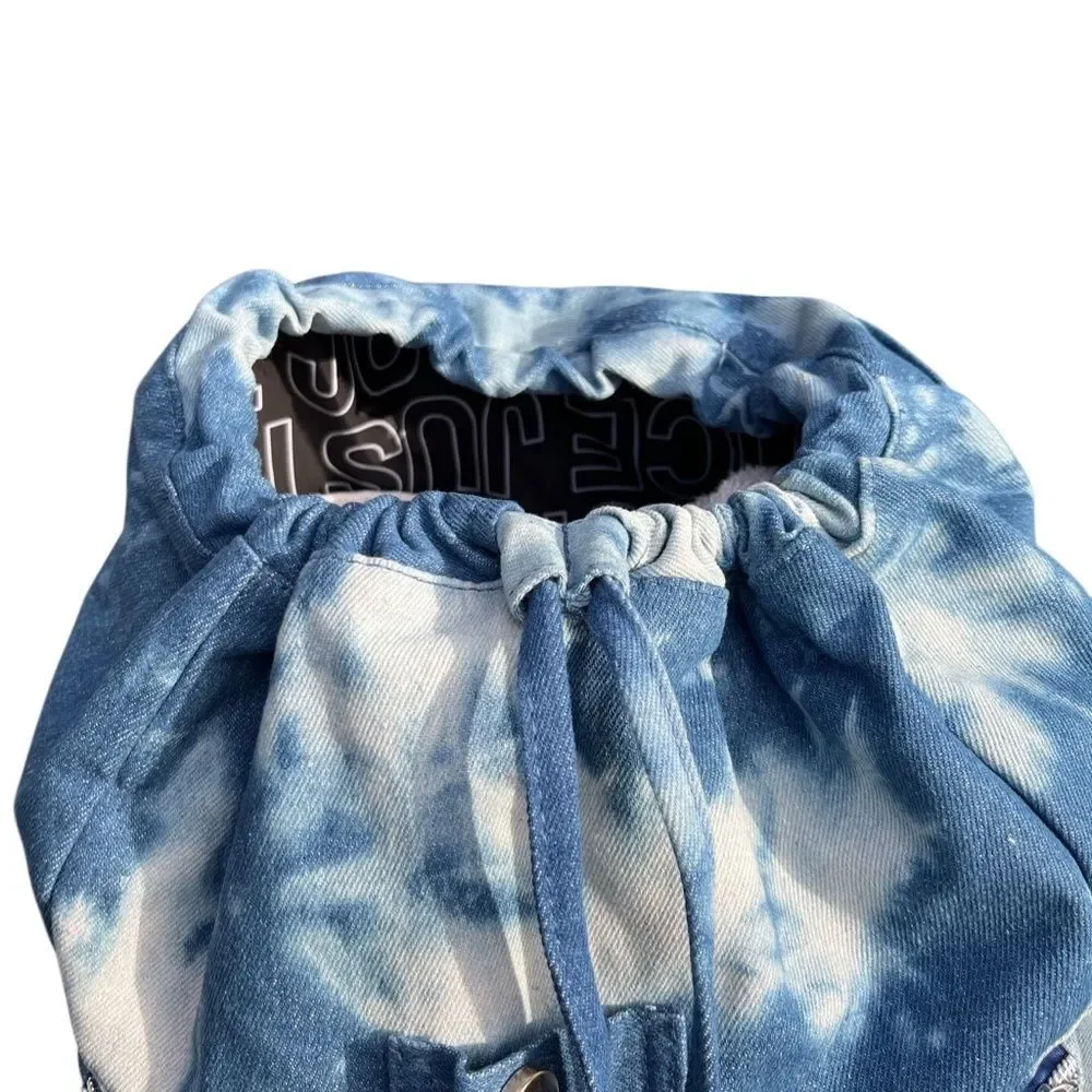Girls Justice Denim Rucksack Backpack Bag Blue